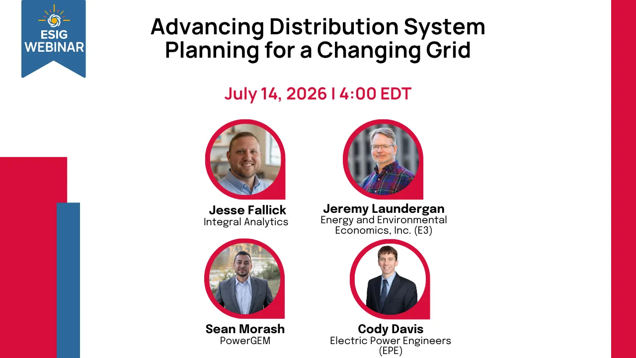 Webinar: Advancing Distribution System Planning for a Changing Grid